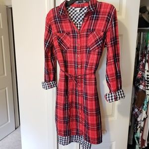 Plaid midi dress